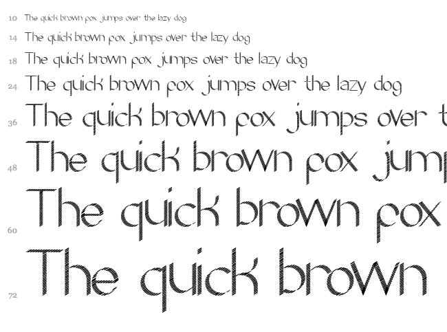 Zebra Cross font waterfall